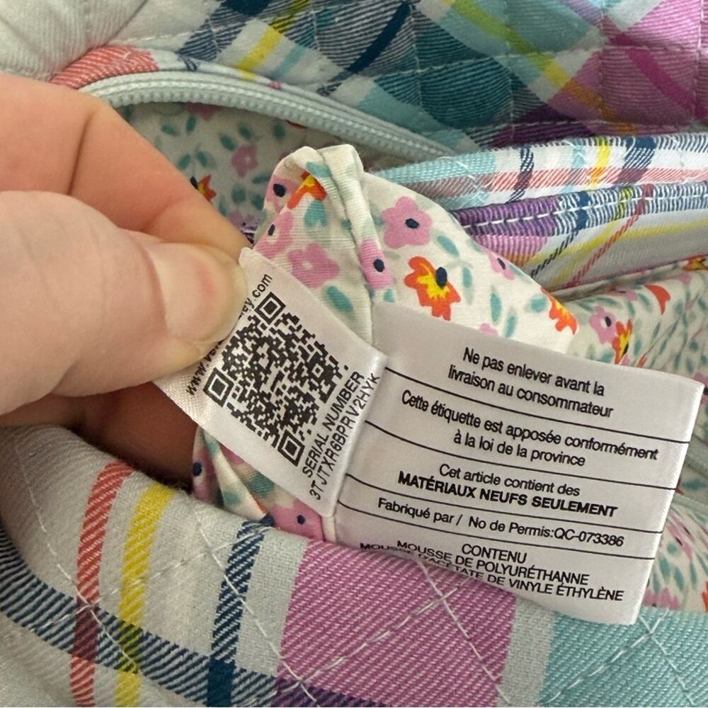 Vera Bradley, Multi Compartment Colorful Pastel Plaid Shoulder Bag Spring Summer - Picture 12 of 13